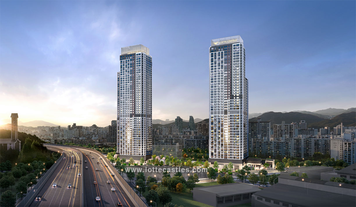 평촌 롯데캐슬 르씨엘 고화질 조감도